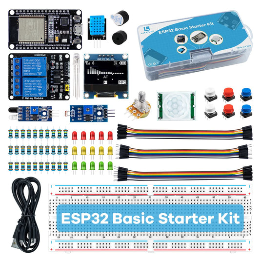 ESP32 Basic Starter Kit with Sensors & Breadboard