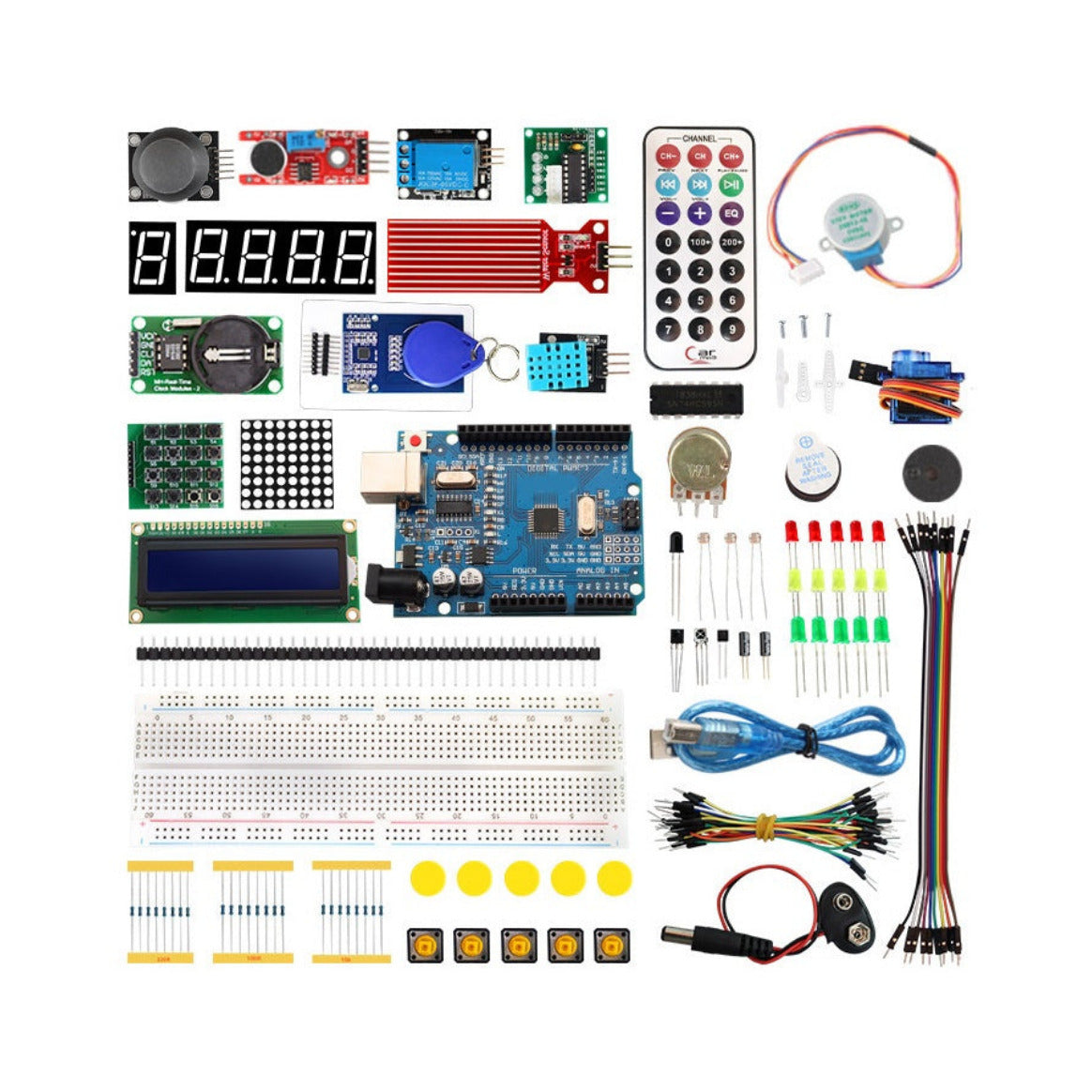 Arduino RFID Starter Kit with Sensors, LCD & Breadboard